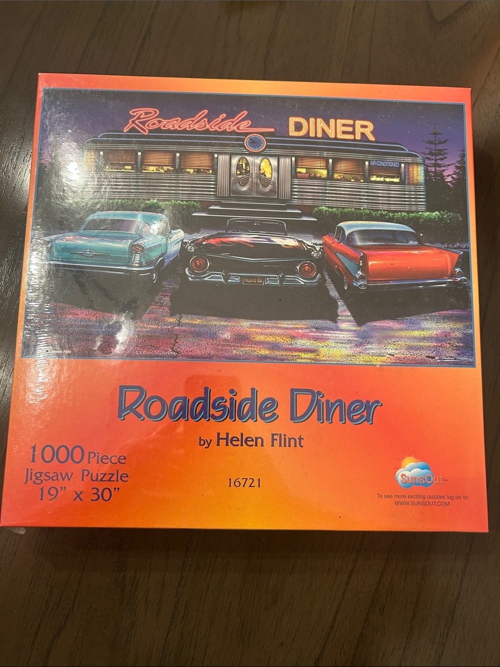 SunsOut Roadside Diner 1000pc Cars & Vehicles JIGSAW PUZZLE 19”x30”